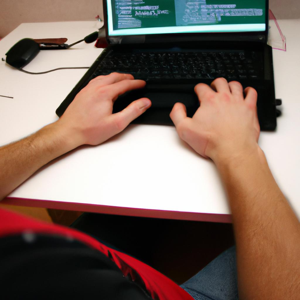 Person working on computer programming